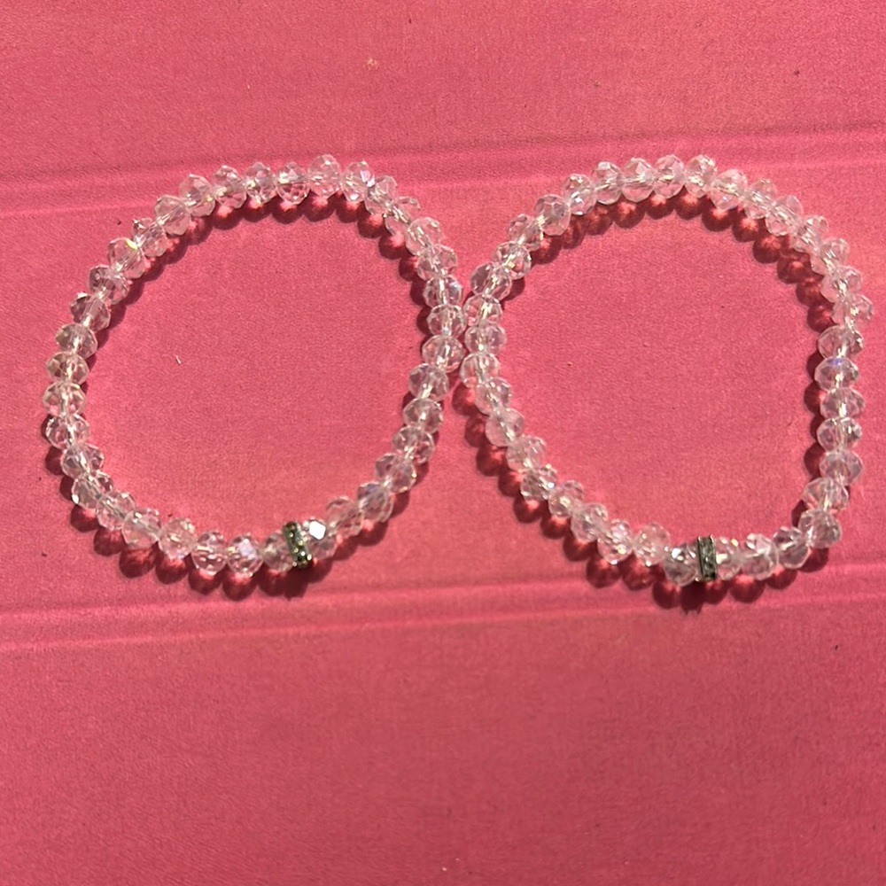 Elegant Clear Crystal Beaded Bracelets